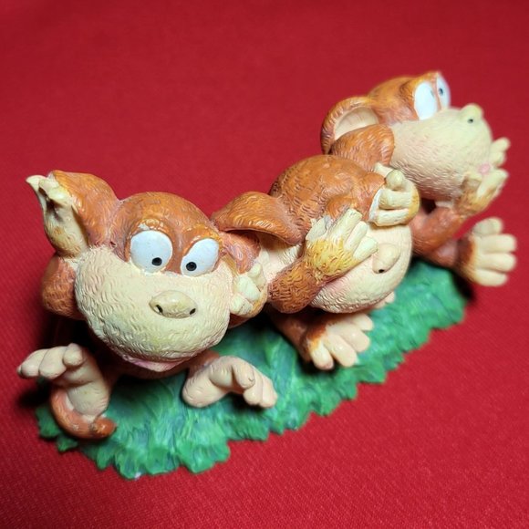 Russ Monkey Business Hear See Speak No Evil Figurine Ceramic Decor - Picture 3 of 12